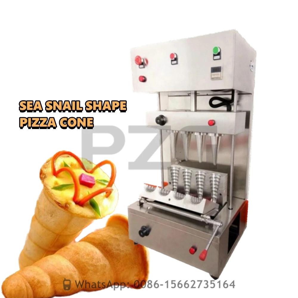 4 Cones Spiral Pizza Cone Molding Moulding Machine Cheap Pizza Cone Making Forming Maker Rotary Pizza Cone Oven Warmer Showcase