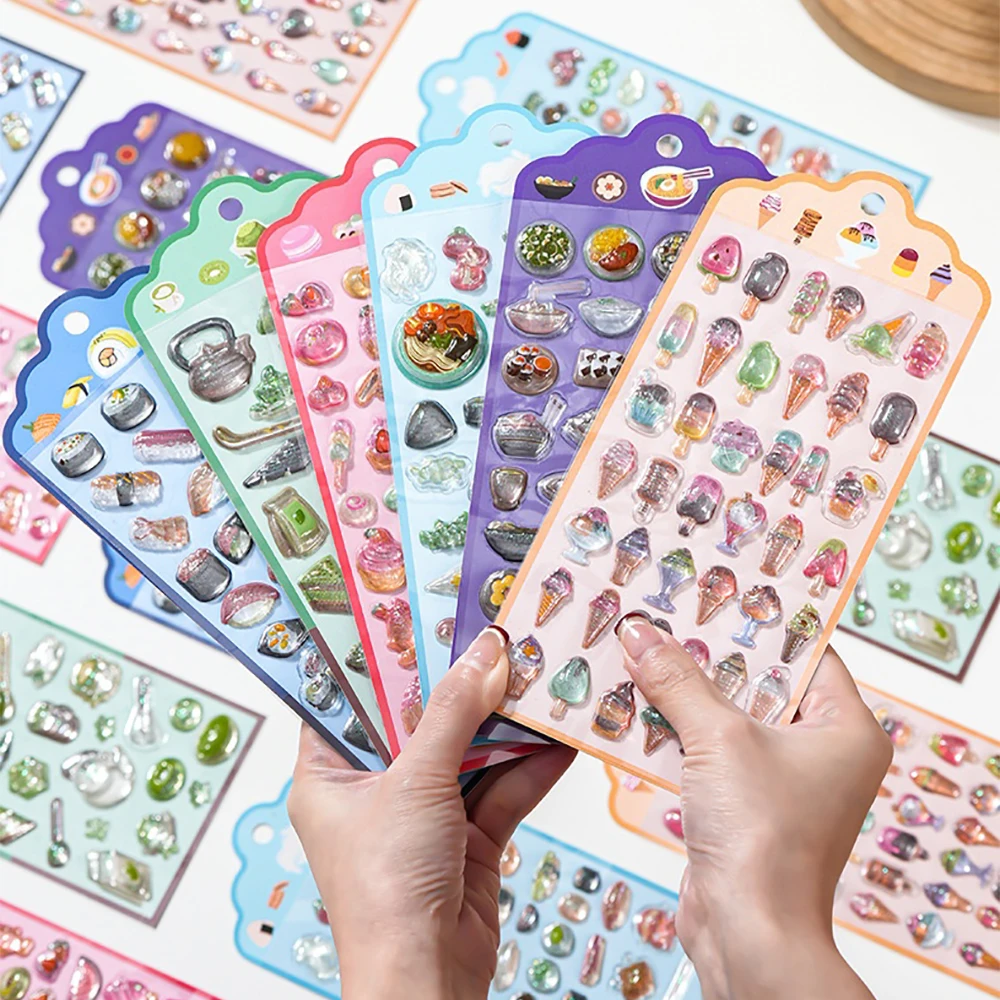 Pegatina 3D con Relieve de Sushi Japonés Kawaii para Scrapbooking, para Cuadernos, Fundas de Teléfono, Álbumes de Fotos, Decoración de Diarios, Papelería