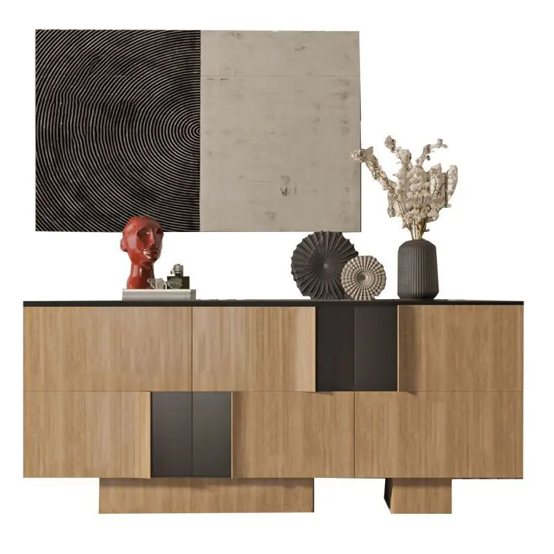 

Locker Modern Vintage Wine Cabinet Dining Room North American Black Walnut Simple Modern Living Room Entrance Cabinet