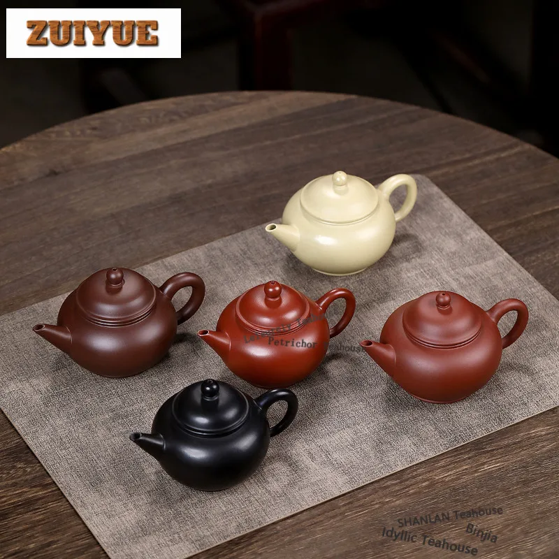 Aesthetic Yixing Purple Clay Teapots Handmade Level Pot Raw Ore Mud Tea Brewing Kettle Chinese Zisha Tea Set Decoration Craft