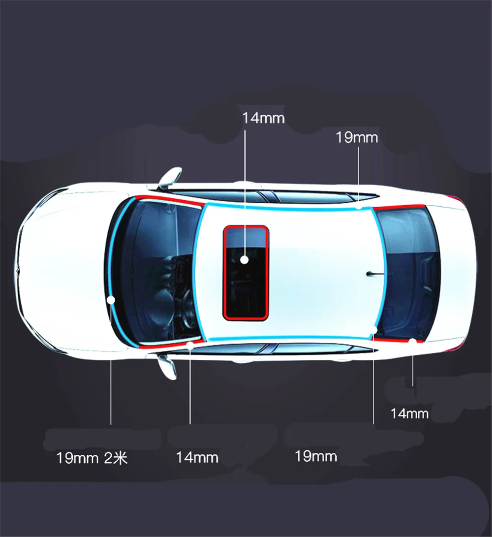 car Accessories T-shaped sealing strip sunroof windshield rainproof for VW Volkswagen B5 B6 B7 Polo Jetta Golf 7 5 6 Passat