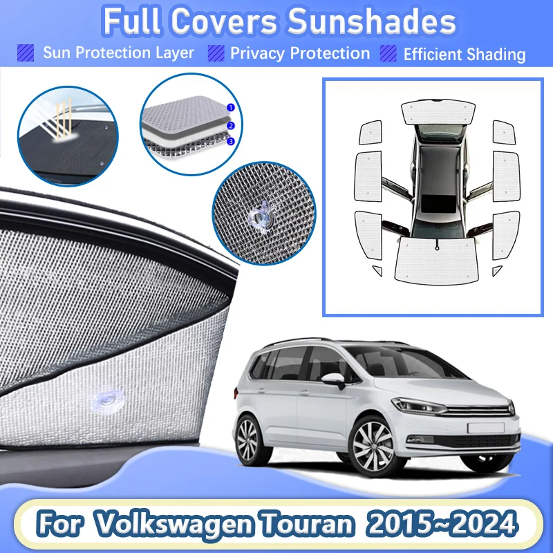 

For VW Volkswagen Touran Accessories MK2 5T 2015~2024 2017 Car Full Coverage Sunshades Reflector Shade Visor Covers Sunshades