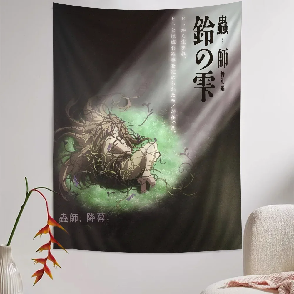 Anime Mushishi Colorful Tapestry Wall Hanging Bohemian Wall Tapestries Mandala Wall Art Decor view 5