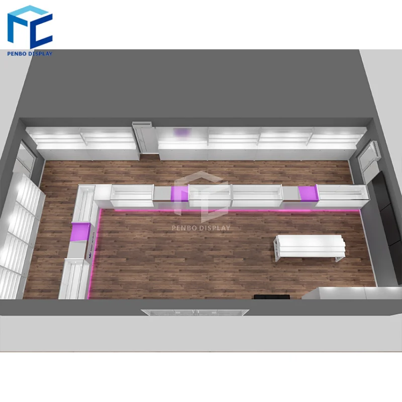 2025customized.Factory Direct Sell Dispensary Counters Smoke Shop Display LED Glass Display Showcase Furniture