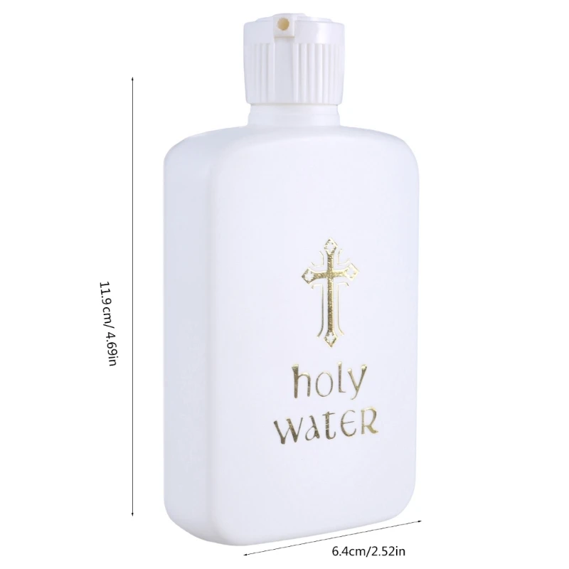 Easter Holy Water Bottle Gold for Cross Container with Screw Lid Mini Lotion Bottles for Christian Easter Party Favor Church