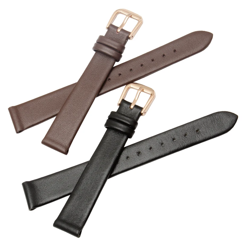 Universal Leather Watch Strap 6/8/10/12/13/14/15/16/17/18/19/20mm Small Size Flat Straight Interface Cowhide Watch Strap