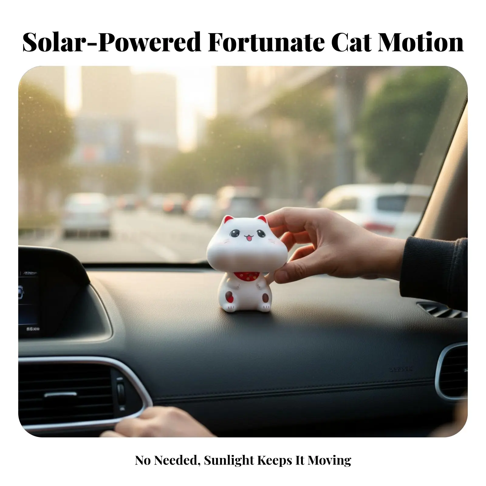 

Solar Fortune Cat Figurine, Automatic Waving Hand, Car Dashboard Decoration, Cute Cartoon, Creative Gift