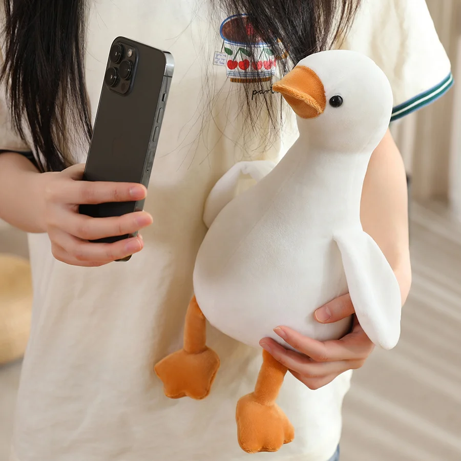 愛らしい白いガチョウのぬいぐるみ、かわいい黄色いアヒルのぬいぐるみ、ガチョウとアヒルのキーホルダー、バッグペンダント、柔らかい動物の枕、子供の誕生日プレゼント