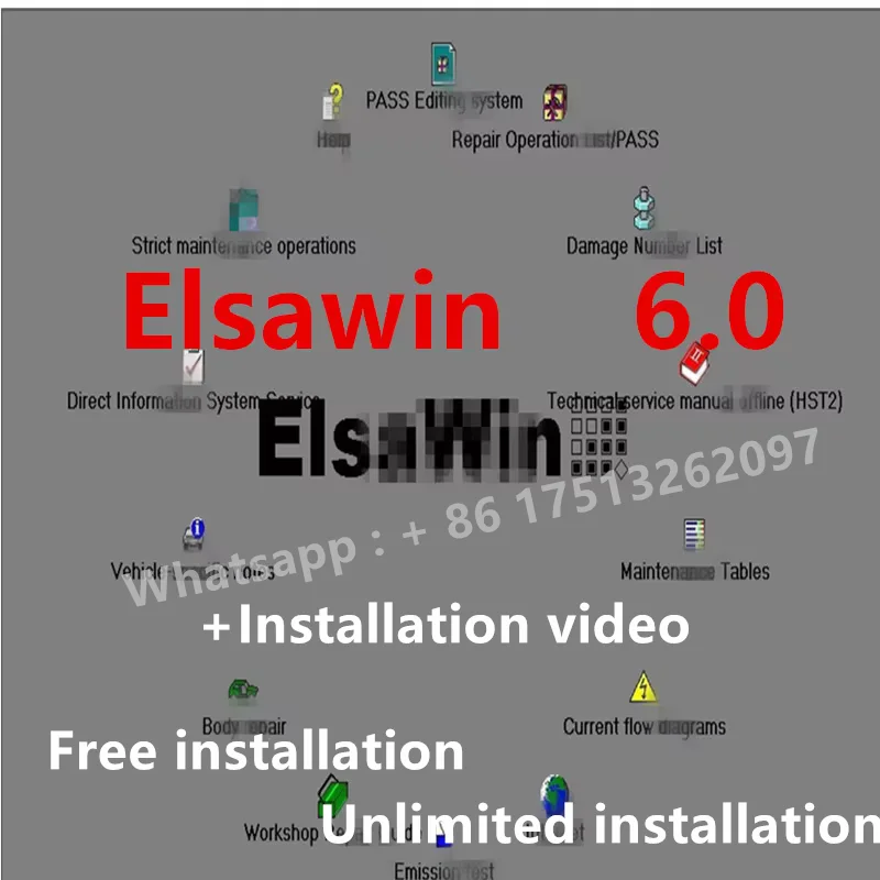 Latest Elsa Win 6.0 Auto Repair Software Group Work for V-W For Audi For Sk oda For S-eat Automotive Elsa Win 6.0 Auto Database