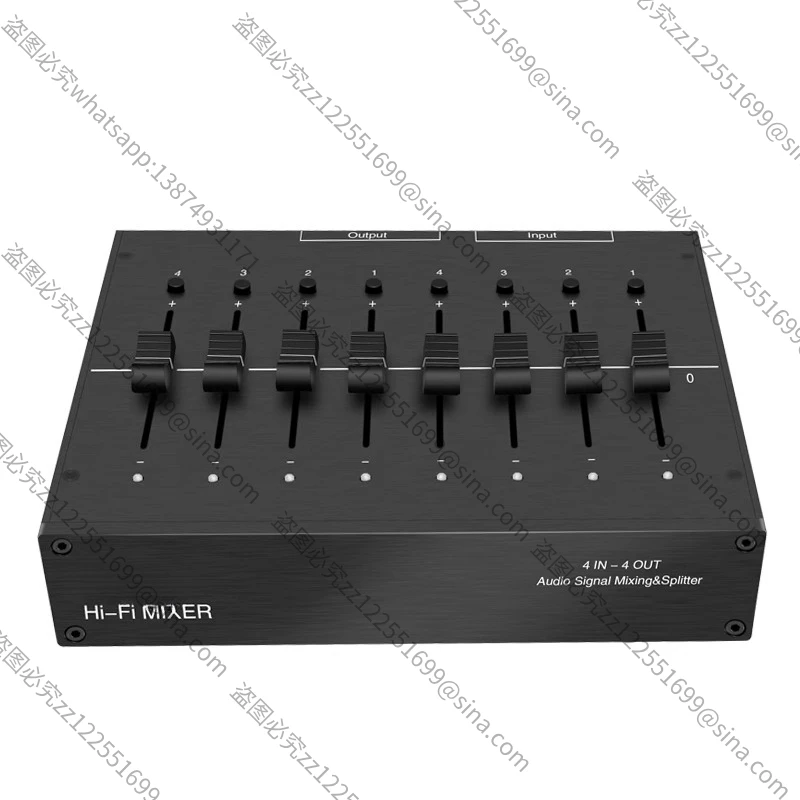 Audio Signal Mixing Splitter 4 in 4 out Band Mixer Pre-Stage Headphone Amplifier Simultaneous Input And Output for Studio And