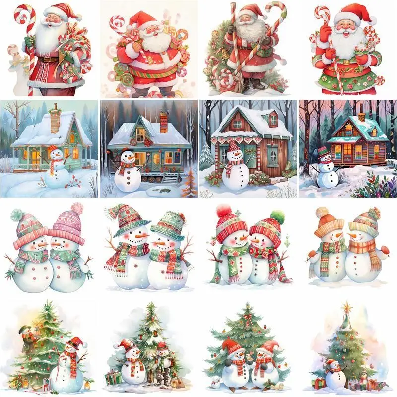 

CHENISTORY 5d Diamond Painting Santa Claus And Snowman Full Square Diamond Embroidery Sale Christmas Handicraft Wall Art Decor