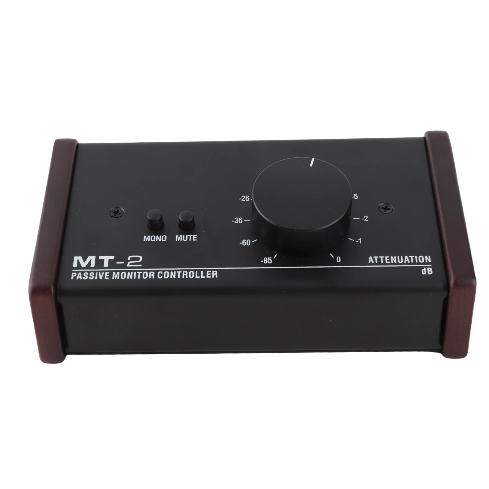 Passieve monitorcontroller met XLR- en 3,5 mm-aansluiting, passieve stereovolumecontroller, zuivere signaaloverdracht, voor desktopcomputers.
