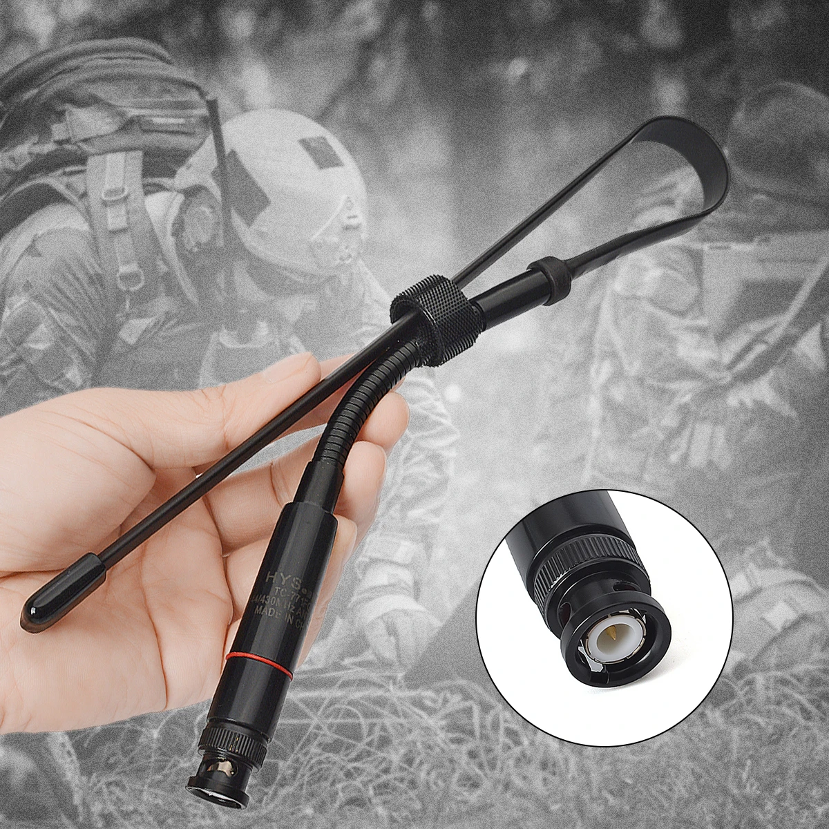 CS Tactical Gooseneck Antenna,Dual Band VHF/UHF 2m/70cm BNC Foldable Antenna for ICOM V8 V80 V82 V85 F3S HT-66 2 Way Radio Radio