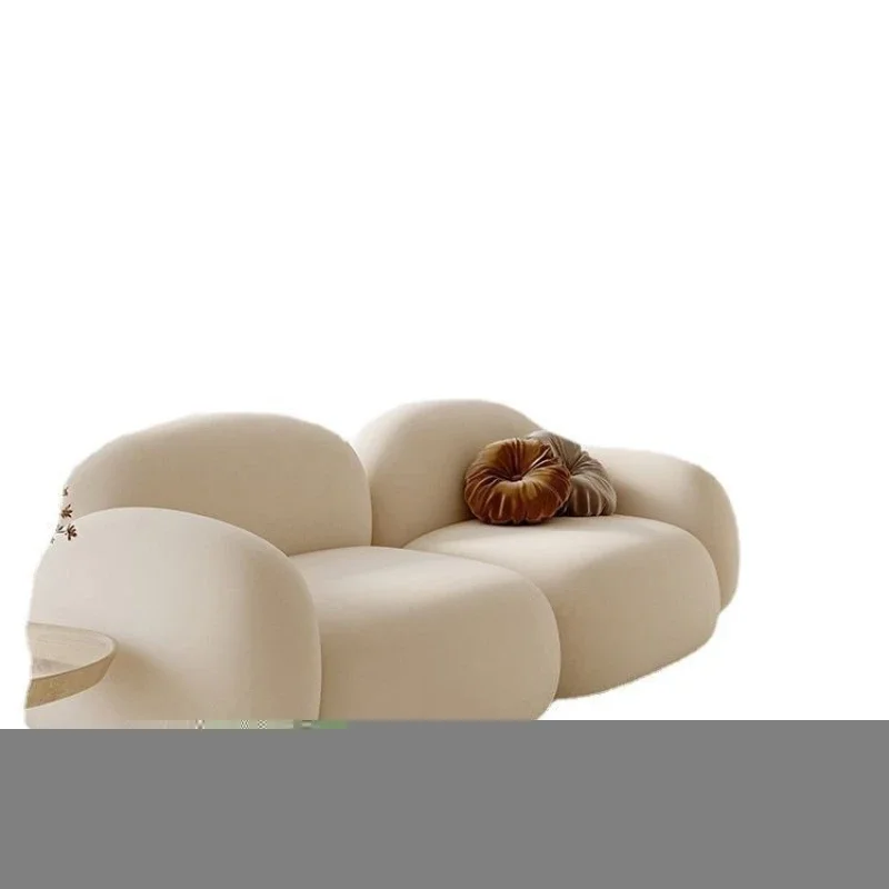 

Double small sofa, living room, small apartment, simple fabric leave in tofu sofa