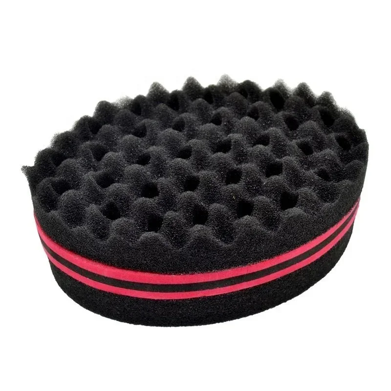 Brosse à cheveux torsadée magique nardouble face, éponge pour cheveux afro naturels, bobine ondulée, brosses d'éponge de redoute, tresses de cheveux