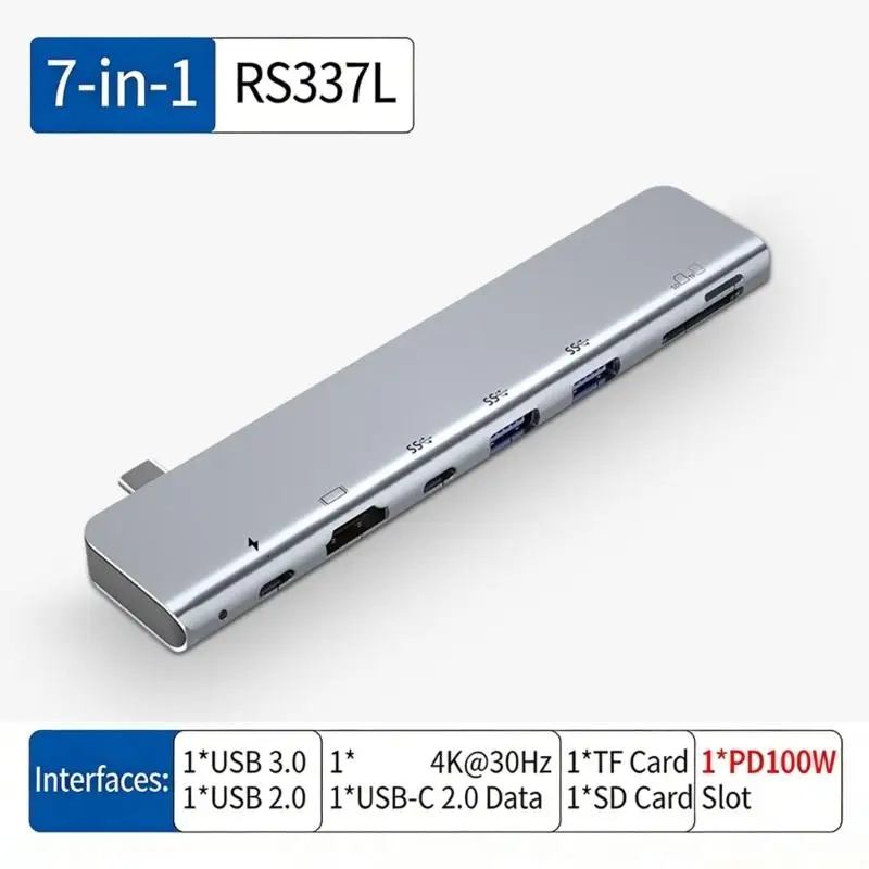 

Концентраторы USB C, 7 портов, включая быструю подачу питания 100 Вт и HDTV для различных ноутбуков