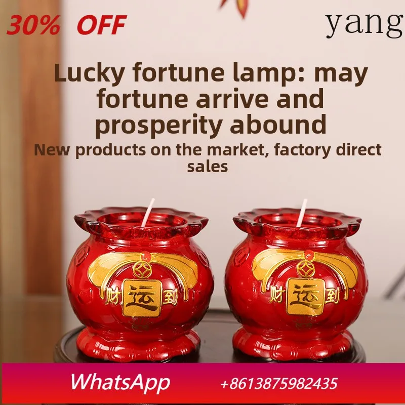 

LH glass cornucopia household indoor offering Buddha, glass windproof offering in front of Buddha