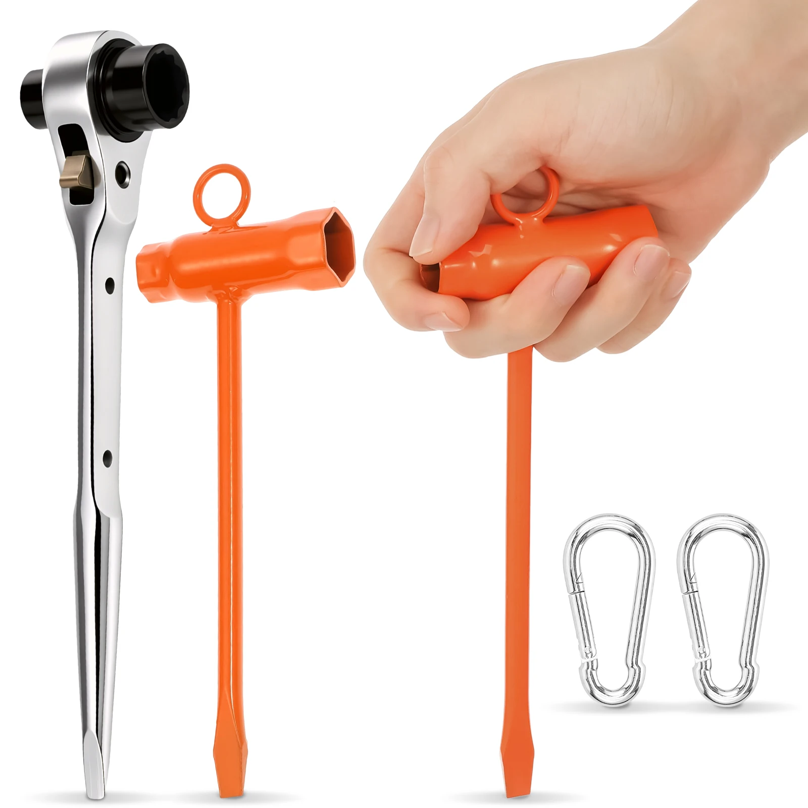 Chainsaw Maintenance Tool Set T Bar Wrench Kit 1/2 x 3/4in Chainsaw Combination Screwdriver and Spanner Tool for Nut Saws Chains