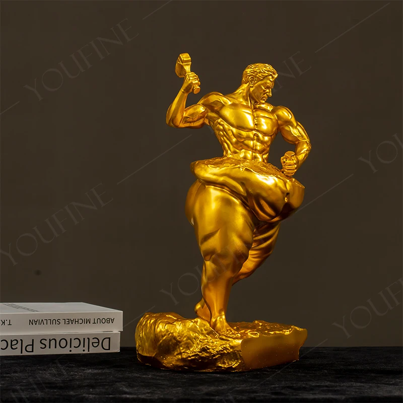 38cm Self Made Man Sculpture Famous Self Made Man Statue Resin Art Crafts For Indoor Desktop Ornaments Home Decor Figurines