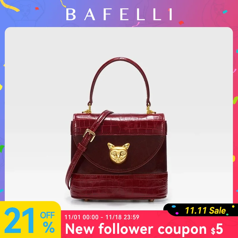 BAFELLI HANDBAG 2026 WOMEN'S NEW LEATHER PURSE EVENING DESIGNER BUCKET CAT LUXURY BRAND FASHION BUSINESS CASUAL BAGS