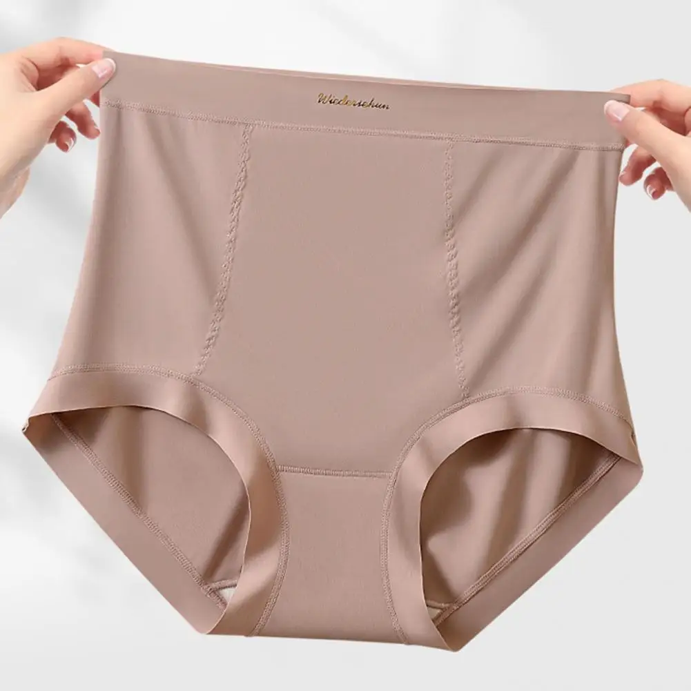 Tummy Control Nylon Panties High Waisted Underwear For Women Plus Size Seamless No Show Briefs Ladies Full Coverage Panties 90