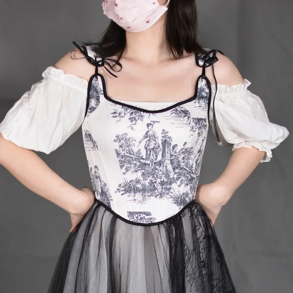 

Женский винтажный корсет Dreay с асимметричным подолом, завязками спереди и шнуровкой сзади, утягивающий топ-бюстье