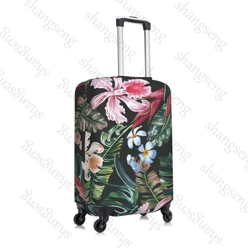 Palm Leaves Flower Thick Elastic Luggage Protective Cover Zipper Suit For Bag Suitcase Covers Trolley Cover Travel