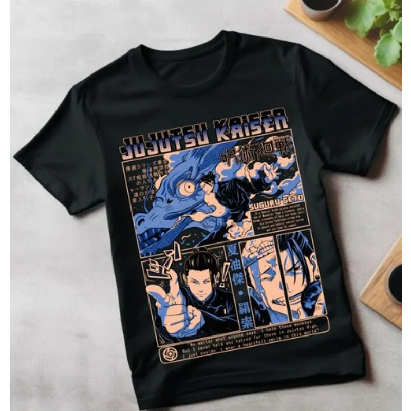 

Футболка Suguru Geto Jujutsu Kaisen Gojo Satoru, анимированная футболка, свободная и удобная мужская и женская повседневная одежда с принтом