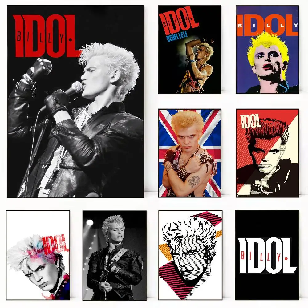 

Singer B-Billy Idol Poster Versatile HD Waterproof Wall Art Self-Adhesive Decor for Any Space Ideal Gift