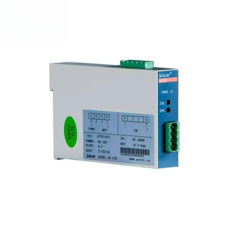 ACTDS-DV Hall Effect DC Voltage Sensor Transducer Input 100-1500V Output 4-20mA/5V 12V/15V Power Supply