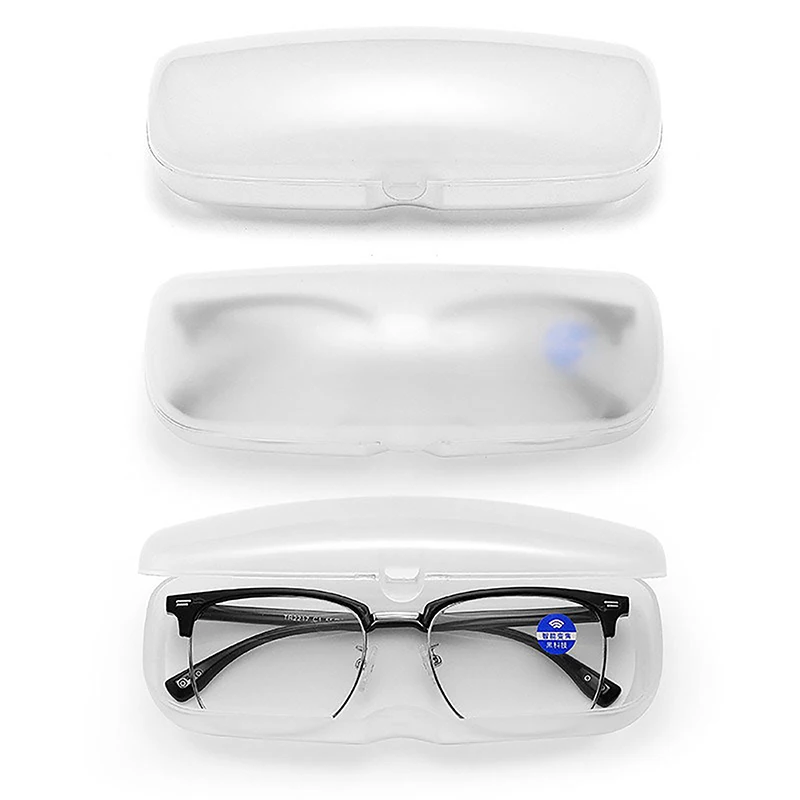 1Pc Glasses Case Frosted Plastic Rigid Sunglasses Case Simple Portable Myopia Anti Pressure Glasses Storage Case