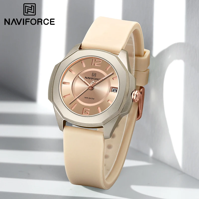 

New Style Female Wristwatch NAVIFORCE Casual Sports Quartz Calendar Waterproof and Shockproof Watches for Women Clocks for Gifts