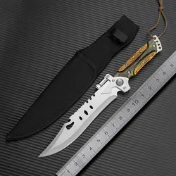 Jungle Explorer knife, with a small flashlight, high-hardness outdoor camping knife, fruit knife, hunting knife, self-defense kn