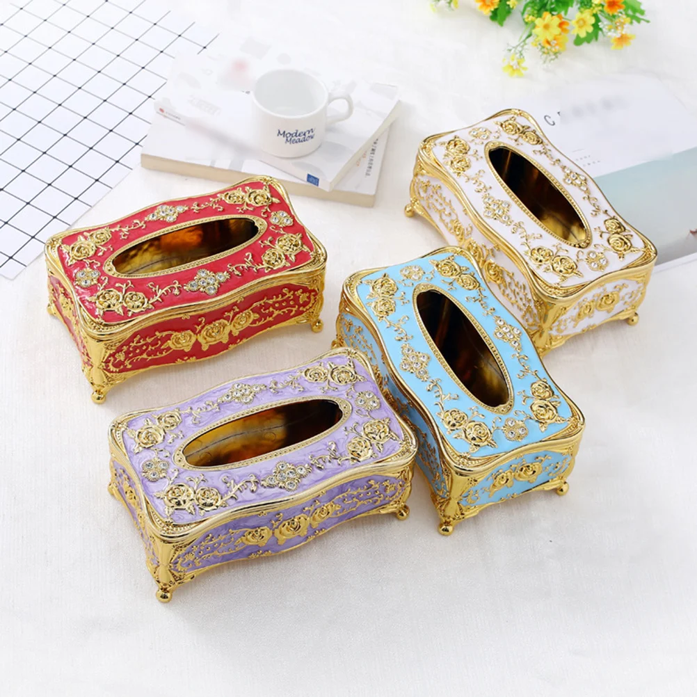 

Elegant Retro Acrylic Tissue Box Holder Red Modern Simplicity Style Napkin Case for Living Room Bedroom Car Home Office