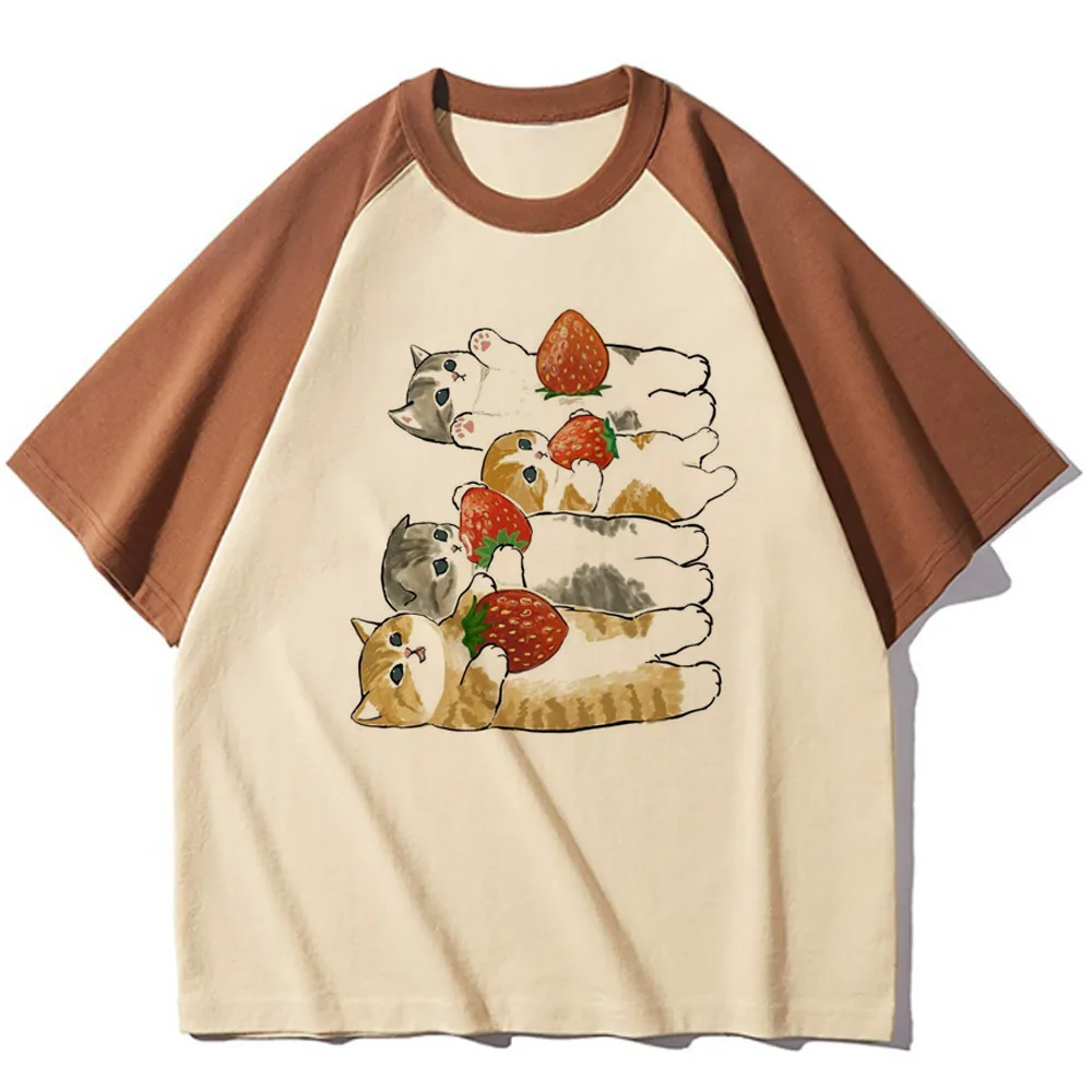 Strawberry t shirt women casual wear stretchy t-shirts female Japanese funny comic clothes