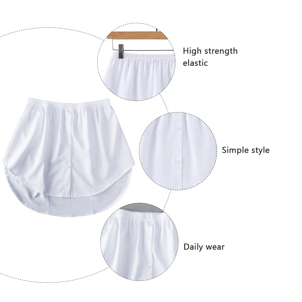 1 pçs feminino saia falsa bainha camisa artificial bainha leve confortável para camisola blusa casual diário lazer wear