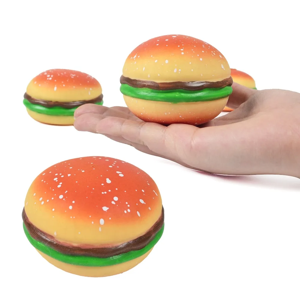 Simulated Hamburger Squishy Toy for Stress Relief, Stretch Sensory Fidget Toys for Kids Adults, Anti-Anxiety Squishies Gift