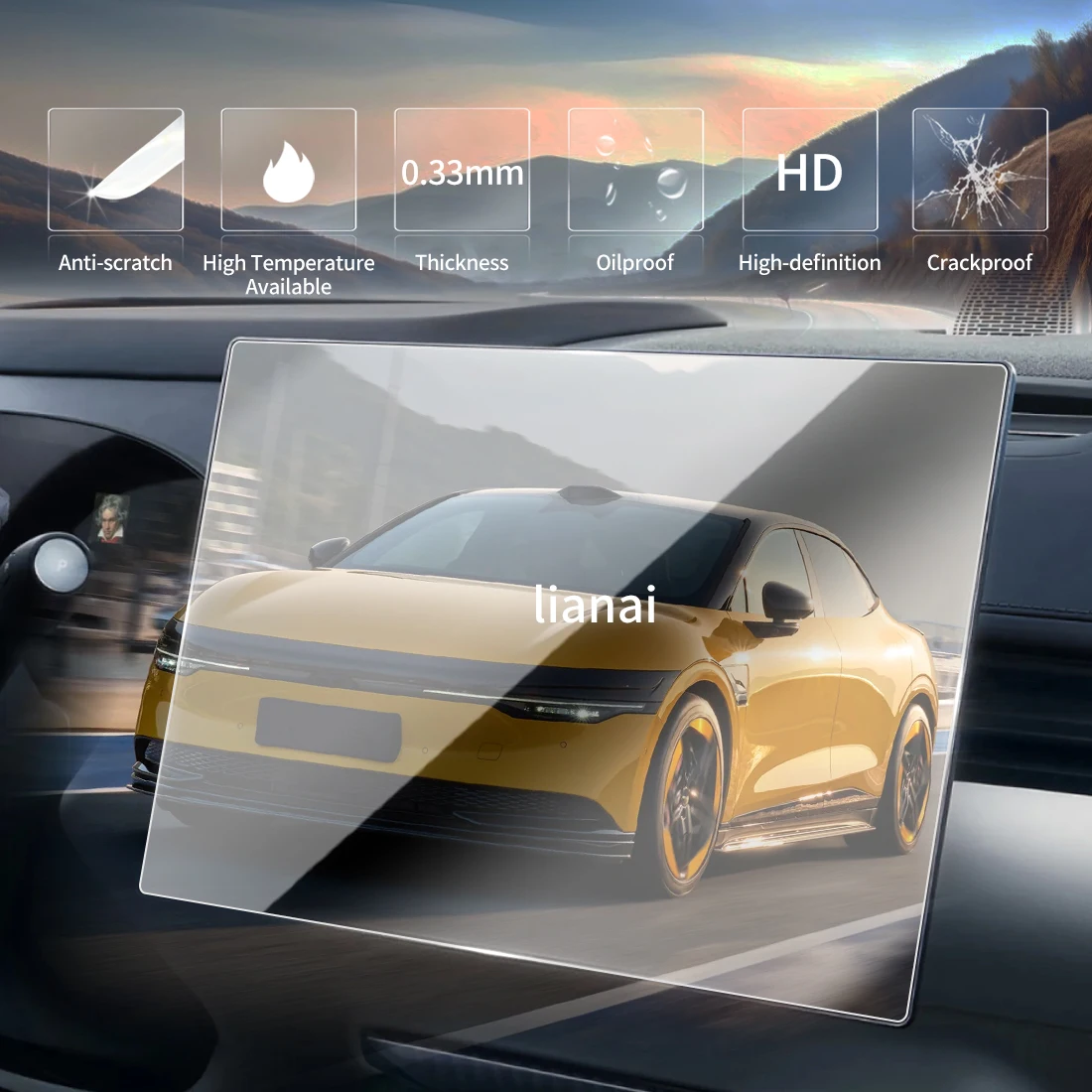 

Carplay Screen Protector Tempered Glass Protective Film Navigator Car Stickers Accessories For 24 ZEEKR 007