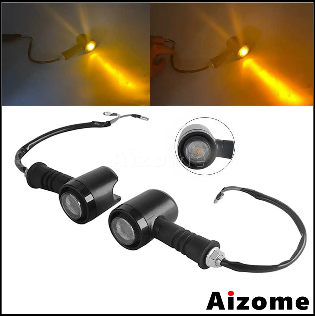 10mm Universal Motorcyle Lamp LED Turn Signal Light Amber Flasher For Honda Yamaha Suzuki Kawasaki Cruiser Bobber Chopper Custom