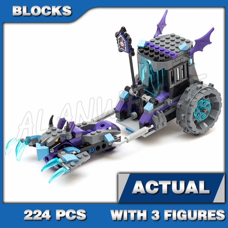 227pcs Nexoes Knights Lance's Twin Jouster Bike Detachable Wing Jet Pack 10591 Building Blocks Toys Compatible with Model