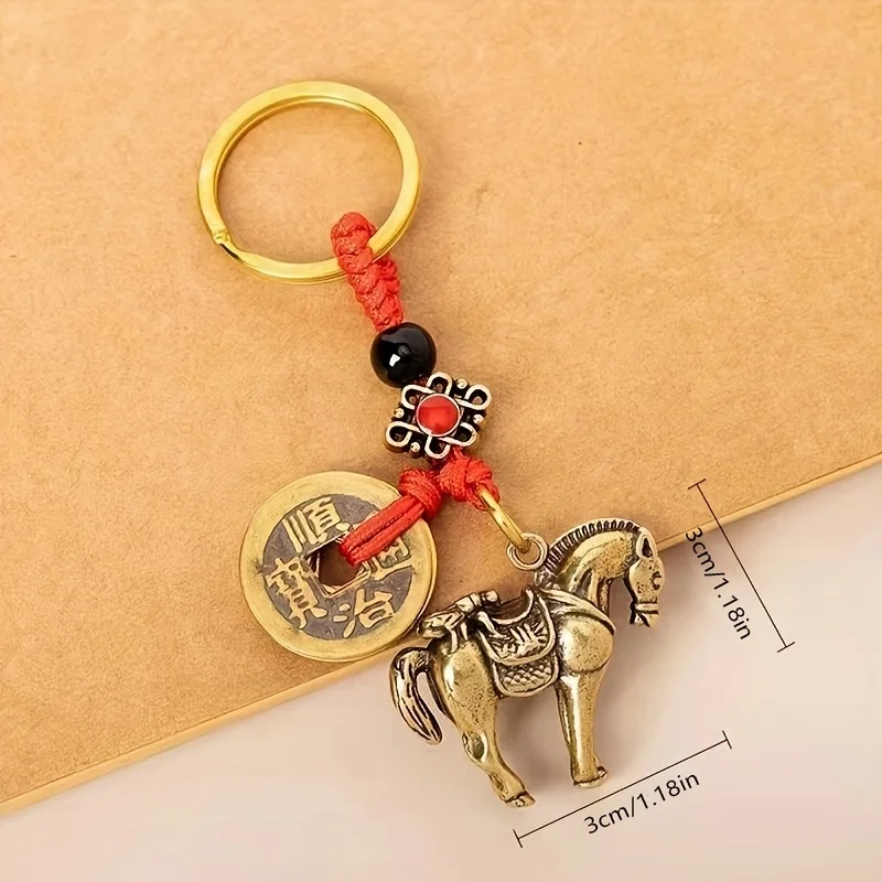 Chinese zinc alloy keychains, symbolizing good fortune and prosperity. Five-Dragon Coin Money Fortune Charm, car key ring, key accessories, fashionable keychains popular in Europe and America, exquisite gift options.