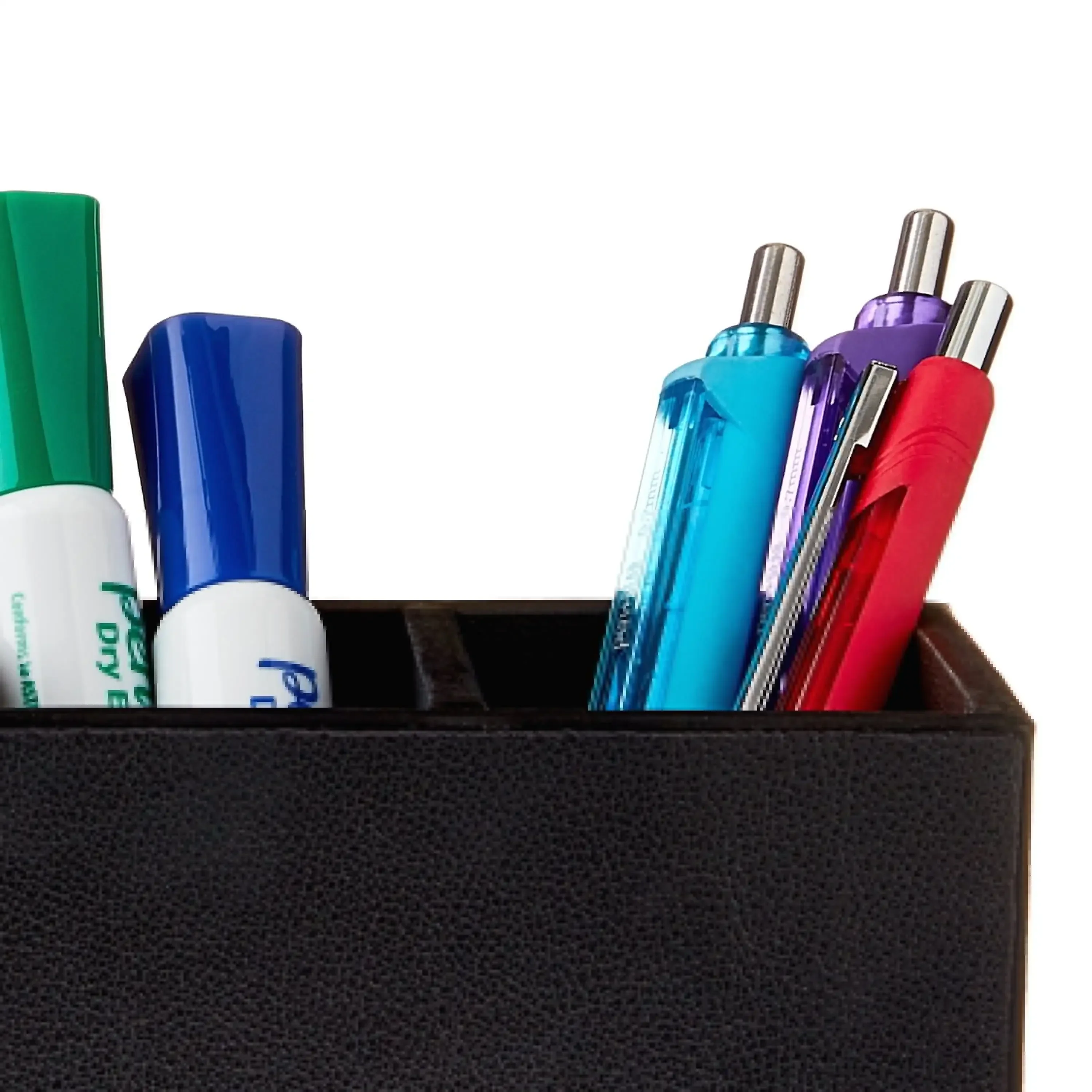 Piórnik ze sztucznej skóry Pen+Gear, 3 przegródki, bogaty czarny