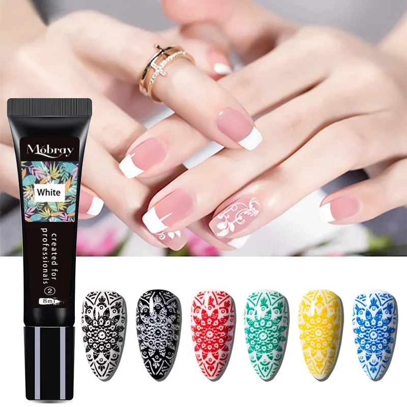 

25 Bottles 8ml Stamping Gel Polish Black White Gold Silver Nail Stamping Gel Printing Polish Soak Off Gel Varnish for Stamping