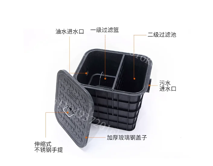 Buried Oil Separator PE Sewage Treatment Equipment Oil Water Separation Tank for Catering Rural Wastewater Pre-treatment