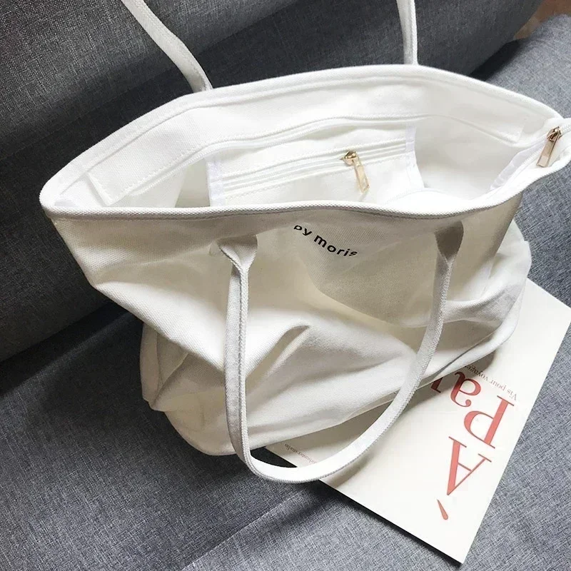 Borsa Tote in tela da donna a-SSN4 borsa per la spesa in tessuto di cotone per studenti coreani di moda