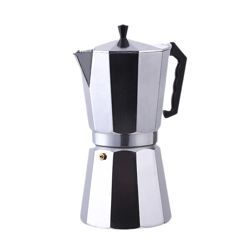Italian Classic Mocha Pot Single Valve Octagonal Aluminum Coffee Pot Household Brewed Coffee Filter Pot Outdoor