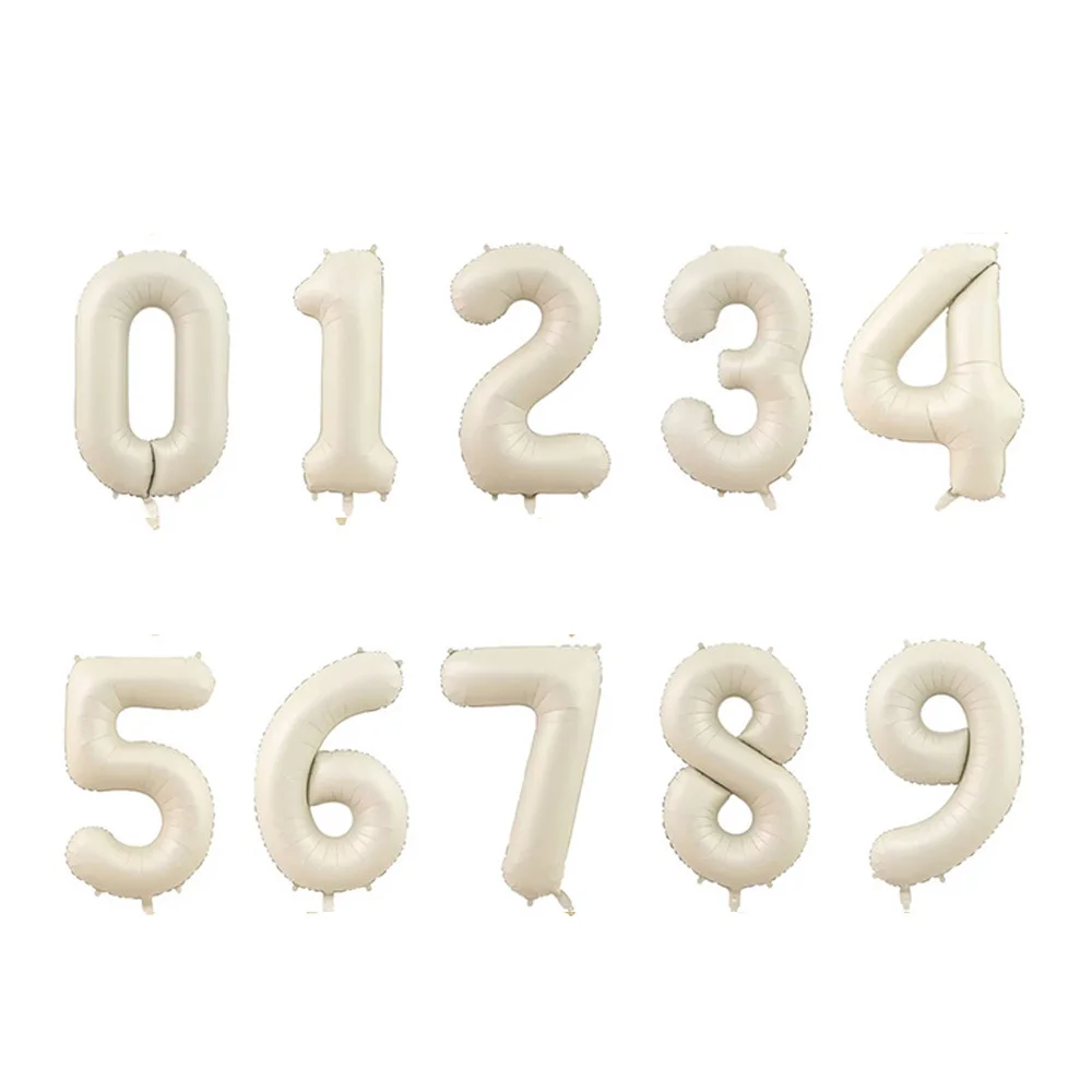 18/40 Zoll braun-beige Zahlenballon 1, 2, 3, 4, 5, 6, 7, 8, 9, Boho-Karamell-Creme-Folien-Zahlen-Globos für Geburtstags- und Jubiläumsdekorationen – Detail 6