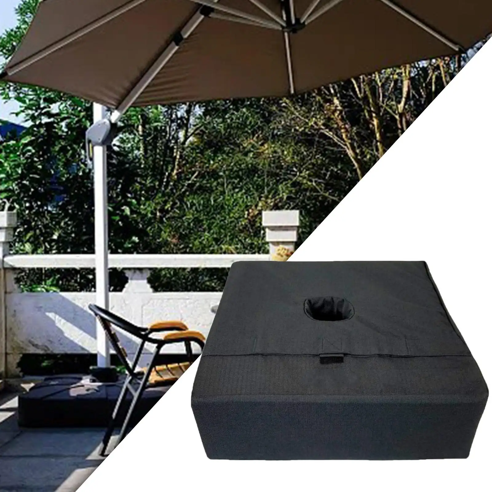 Umbrella Base Weight 18\'\' Square Weight Sand Bag Umbrella Weights for Backyard Outdoor Furniture Beach Umbrella Parasol (Black)