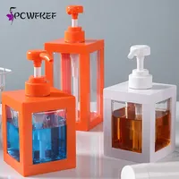 Large-Capacity Lotion Dispensing Bottle Household Push-Type Square Bottle Bathroom Shower Gel Visual Hand Sanitizer Bottle
