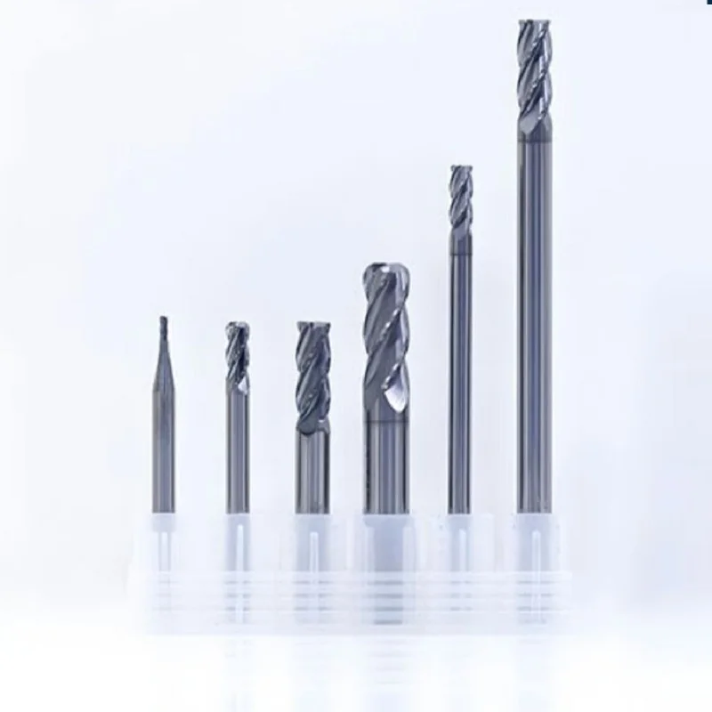 

Торцевая фреза с круглым носом из твердого сплава и вольфрамовой сталь с черным нанопокрытием, обрабатывающая центральная концевая фреза с ЧПУ